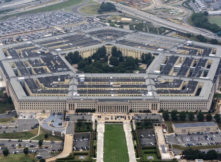 FILE - The Pentagon, the headquarters for the U.S. Department of Defense, is seen from the air, Aug. 20, 2025, in Arlington, Va. (AP Photo/Alex Brandon, File)
