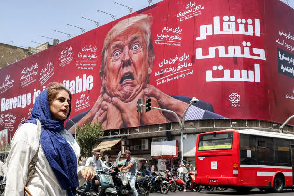 trump billboard iran