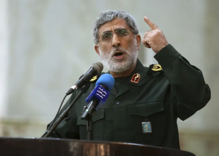 اسماعیل قاآنی، فرمانده نیروی قدس سپاه پاسداران انقلاب اسلامی ایران. عکس آرشیوی از حسین زهره‌وند/خبرگزاری تسنیم از طریق آسوشیتد پرس.