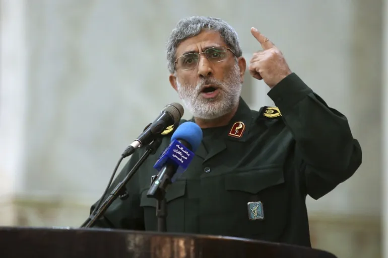 اسماعیل قاآنی، فرمانده نیروی قدس سپاه پاسداران انقلاب اسلامی ایران. عکس آرشیوی از حسین زهره‌وند/خبرگزاری تسنیم از طریق آسوشیتد پرس.