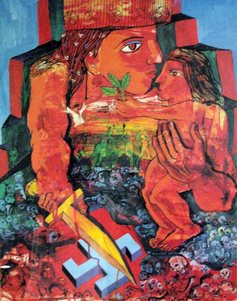 اثری از هانیبال الخاص، نقاش بنام ایرانی، با عنوان «پیروزی بر فاشیسم»، ۱۹۹۶.